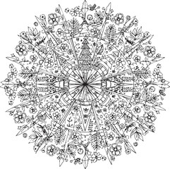 christmas, pattern, design, floral, ornament, flower, vector, vintage, decoration, illustration, art, wallpaper, element, tattoo, seamless, decor, ornate, set, texture, black, swirl, leaf, shape, fram