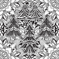 christmas, pattern, design, floral, ornament, flower, vector, vintage, decoration, illustration, art, wallpaper, element, tattoo, seamless, decor, ornate, set, texture, black, swirl, leaf, shape, fram