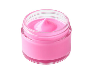 Luxurious pink cream in elegant glass jar for beauty and skincare product branding