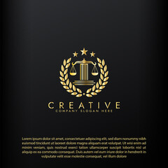 Law logo scales justice law firm logo  justice lawyer logo vector design