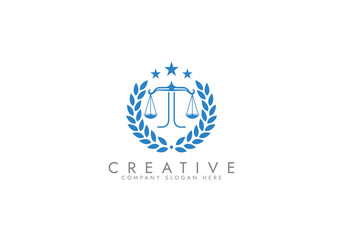 Law logo scales justice law firm logo  justice lawyer logo vector design