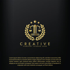 Law logo scales justice law firm logo  justice lawyer logo vector design
