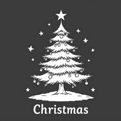 Fototapeta premium Elegant Christmas Tree Graphic on Dark Background