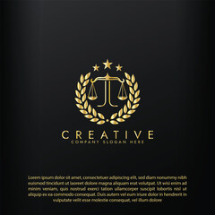 Law logo scales justice law firm logo  justice lawyer logo vector design