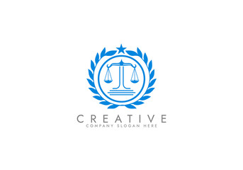Law logo scales justice law firm logo  justice lawyer logo vector design