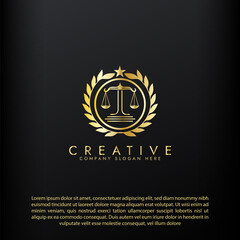Law logo scales justice law firm logo  justice lawyer logo vector design