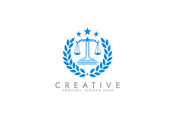 Law logo scales justice law firm logo  justice lawyer logo vector design