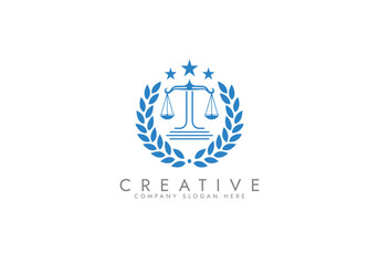Law logo scales justice law firm logo  justice lawyer logo vector design