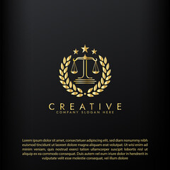 Law logo scales justice law firm logo  justice lawyer logo vector design