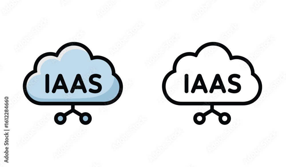 Poster iaas cloud computing diagram infrastructure as a service illustration connectivity with nodes