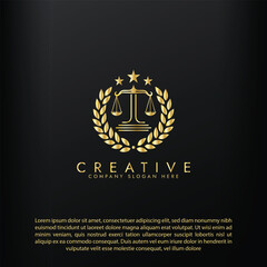 Law logo scales justice law firm logo  justice lawyer logo vector design