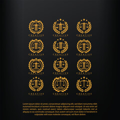 Law logo scales justice law firm logo  justice lawyer logo vector design