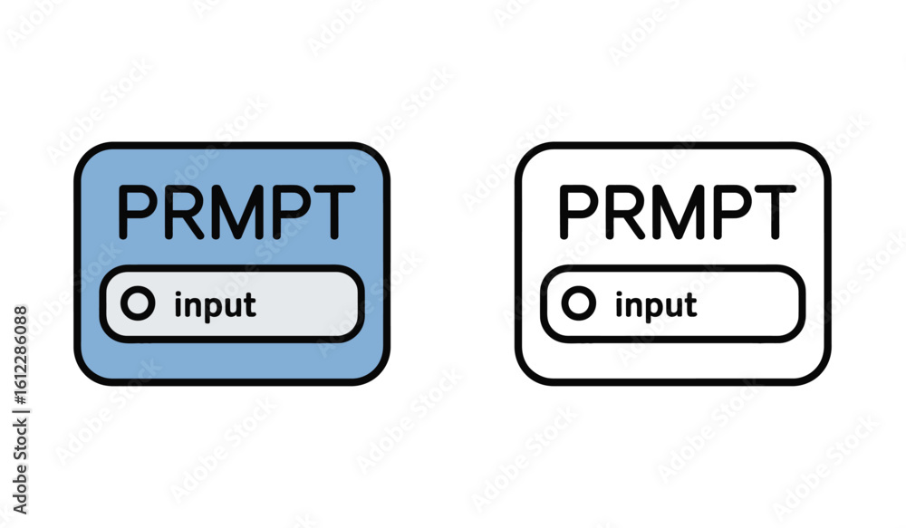 Poster prompt input ui element design featuring filled and outlined styles for software interfaces