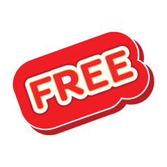 Red graphic with yellow outline spelling F R E free word