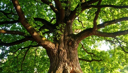 Obraz premium Lush green tree canopy