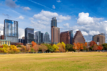 Austin, Texas Skyline in sunny autumn day in Austin, Texas, USA