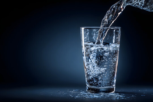 water pouring into glass