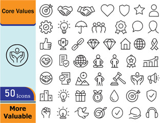 Core Values Line Icons Set
