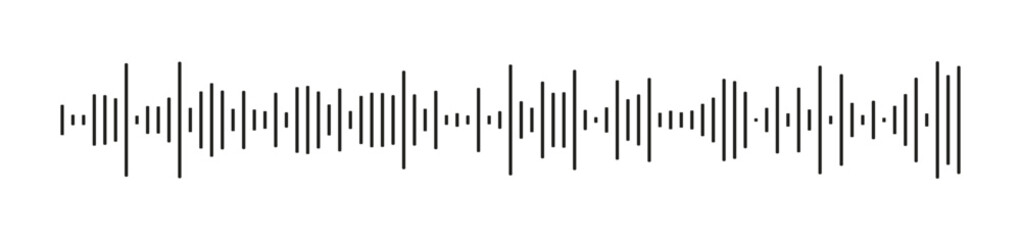 Template of equalizer symbol. Waveform pattern. Voice message template. Audio chat icon speech sound wave. Element for mobile podcast, music player, messenger, online radio interface or app.