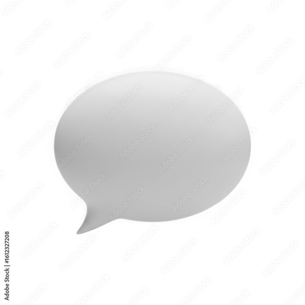 Fototapete a simple white speech bubble icon with a tail isolated on a transparent background for communication