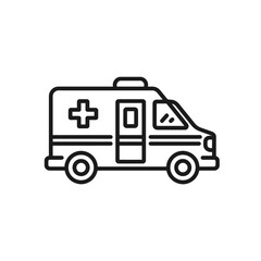 Ambulance Icon Emergency Medical Services and Healthcare Illustration