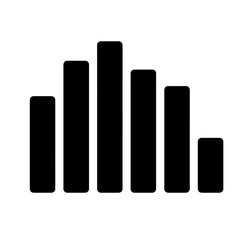 Clean Black Bar Chart Icon for Data Visualization, Statistical Analysis, and Business Performance, Ideal for Digital Interfaces, Infographics, and Financial Growth Metrics.