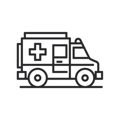 Emergency Vehicle Outline Ambulance Icon for Healthcare and Medical Services