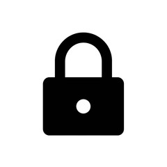 Iconic black padlock symbol representing robust digital security, data protection, privacy, and restricted access. Ideal for web design, app interfaces, and cybersecurity concepts.
