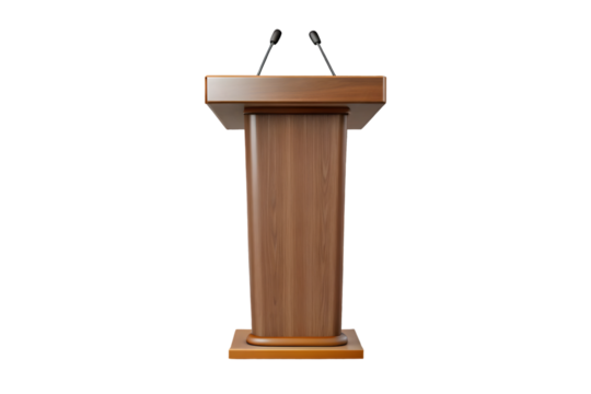 Press conference podium isolated on transparent background PNG icon isolated with transparent background - Powered by Adobe