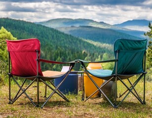 colorful folding camping chairs with built in cup holders