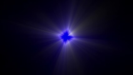 Blue light burst emanating from center on dark background