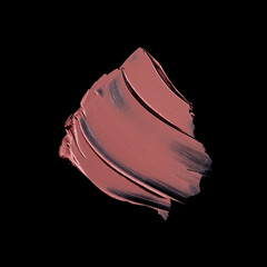 pink lipstick smear, cosmetics beauty product texture, liquid blush, lipstick swatch	on the black...