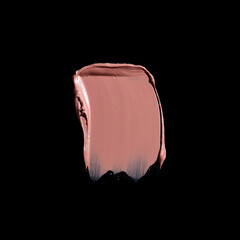 pink lipstick smear, cosmetics beauty product texture, liquid blush, lipstick swatch	on the black...