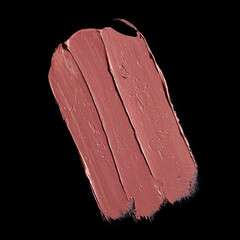 pink lipstick smear, cosmetics beauty product texture, liquid blush, lipstick swatch	on the black...