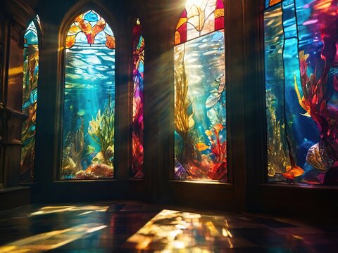 Aquarium with magnificent glass