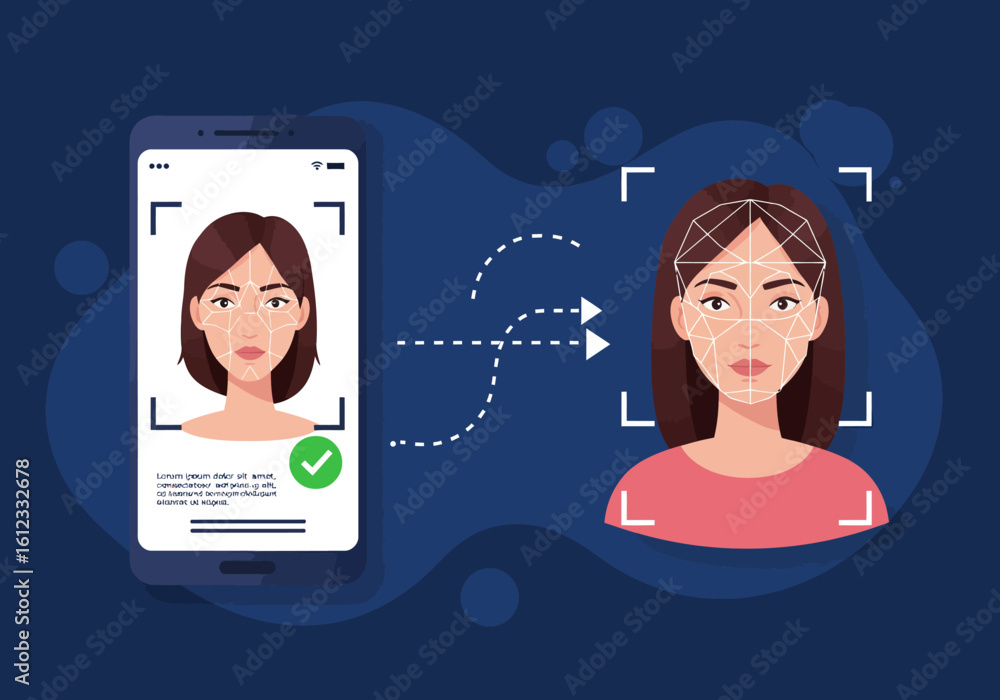 Poster experience seamless security with advanced facial recognition technology, verifying identity through