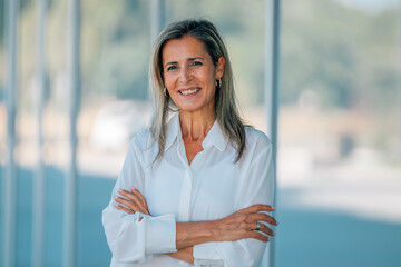 portrait of an attractive middle-aged businesswoman or confident