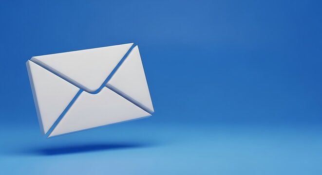 A white envelope icon floating against a gradient blue background, suggesting communication.