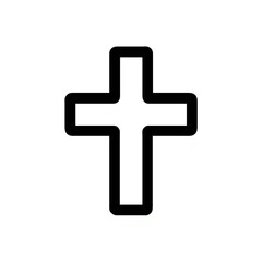 Fototapeta premium Black cross on white background