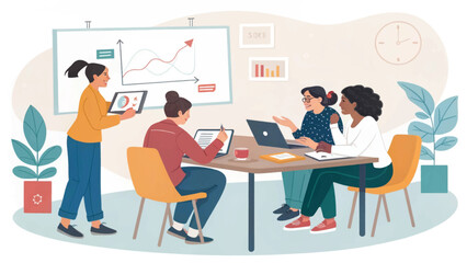 Diverse team brainstorming and collaborating around a table, perfect for website banners or marketing materials.