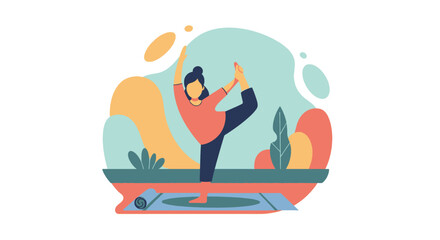 Woman practicing yoga, perfect for wellness websites or brochures.