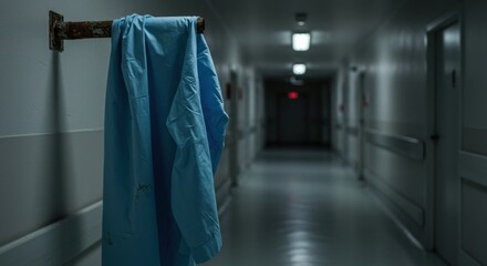 Hospital hallway, abandoned garment