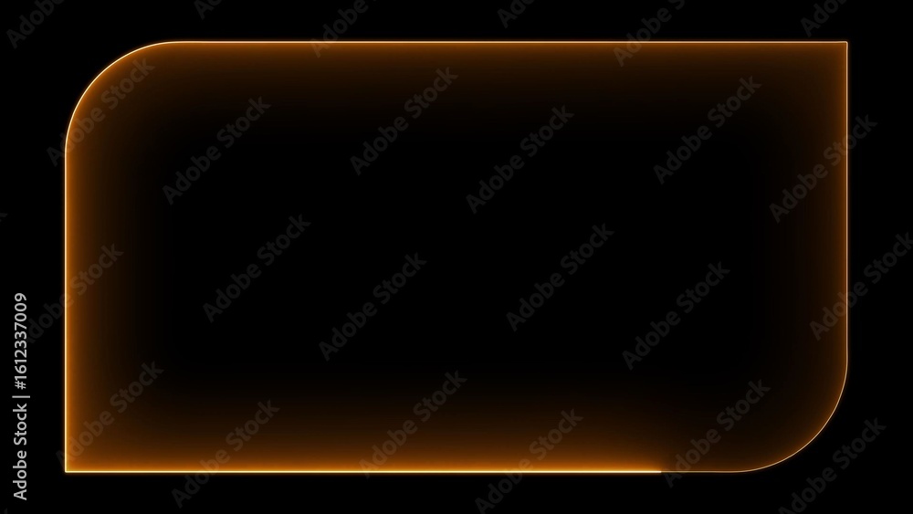 Poster glowing orange rectangular frame with rounded corners on black background