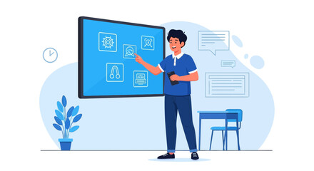 Explaining Modern Digital Tools Presentation by A Young Professional Man