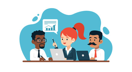 Diverse business team collaborating on a project, perfect for website banners or presentations.