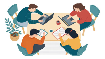 Teamwork, collaboration, and brainstorming concept illustration. Perfect for websites, presentations, and marketing materials.