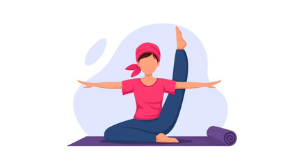 Woman practicing yoga, perfect for fitness websites or wellness brochures.