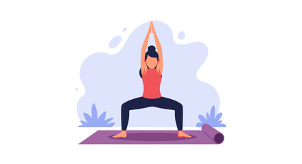 Woman practicing yoga, perfect for wellness websites or fitness brochures.
