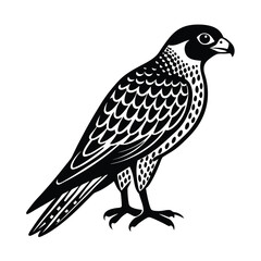 Black and white falcon illustration