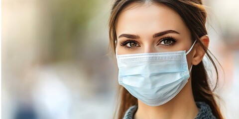 Woman Wearing Protective Mask.